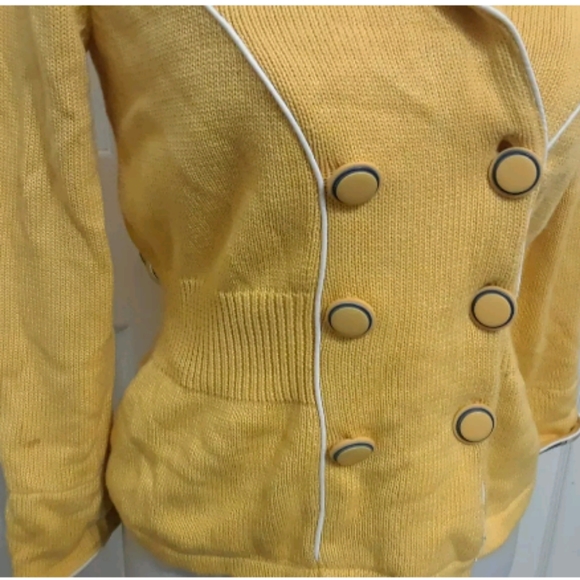Sparrow yellow knit blazer jacket Anthropologie - Picture 4 of 5
